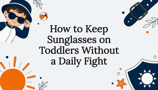 Decorative illustration with toddler sunglasses theme