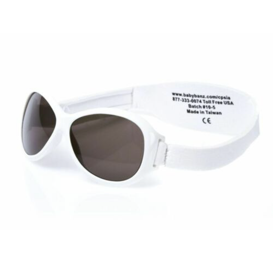 Baby BANZ retro wrap around sunglasses in Ivory with UV protection