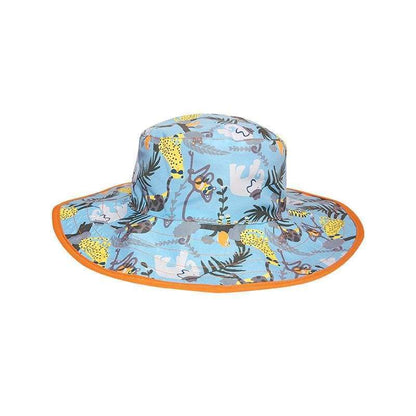 Baby BANZ UPF 50+ sun hat in Blue Parrot for outdoor sun protection