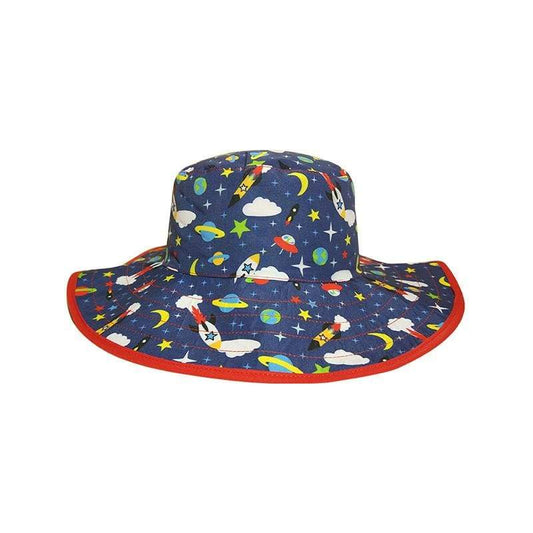 BANZ kids UPF 50+ sun hat in Navy Space for outdoor sun protection