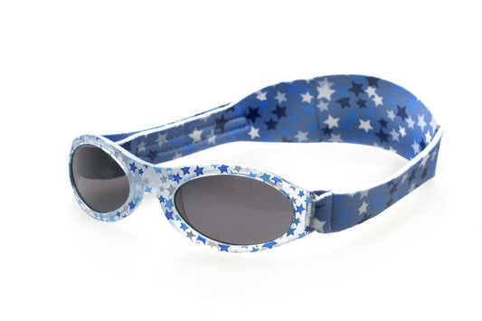 Baby BANZ wrap around sunglasses in Navy Starry Night with UV protection